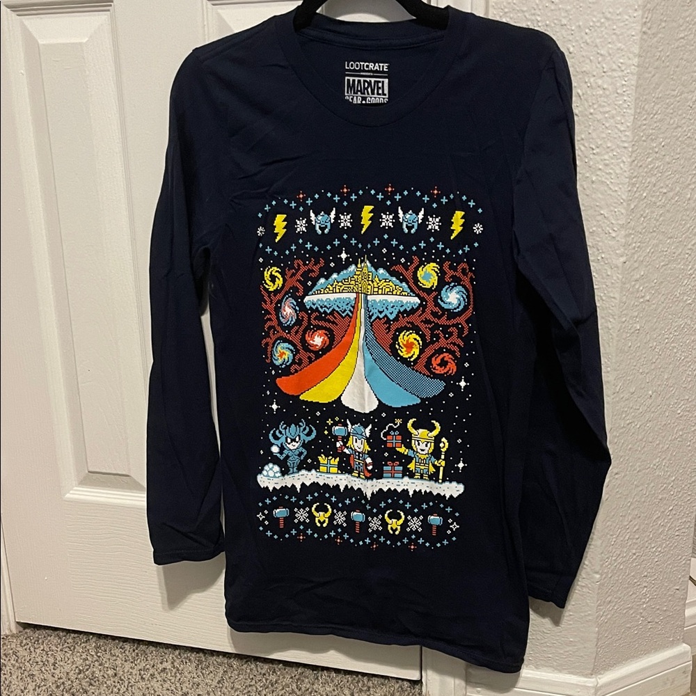 Marvel Navy Long Sleeve Shirt Thor Loki
